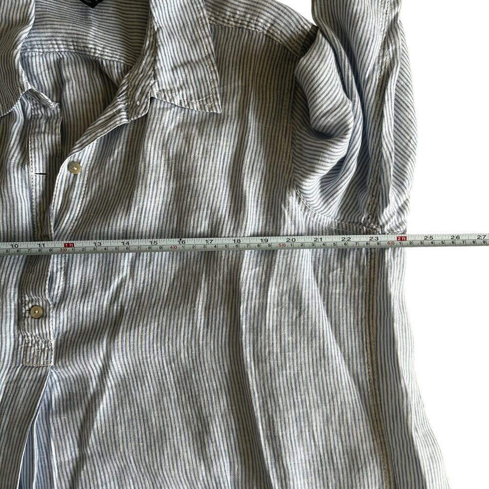H&M B'B Women's Coastal 100% Linen Striped Tunic Top Blue White Size‎ US 18 - Picture 8 of 11